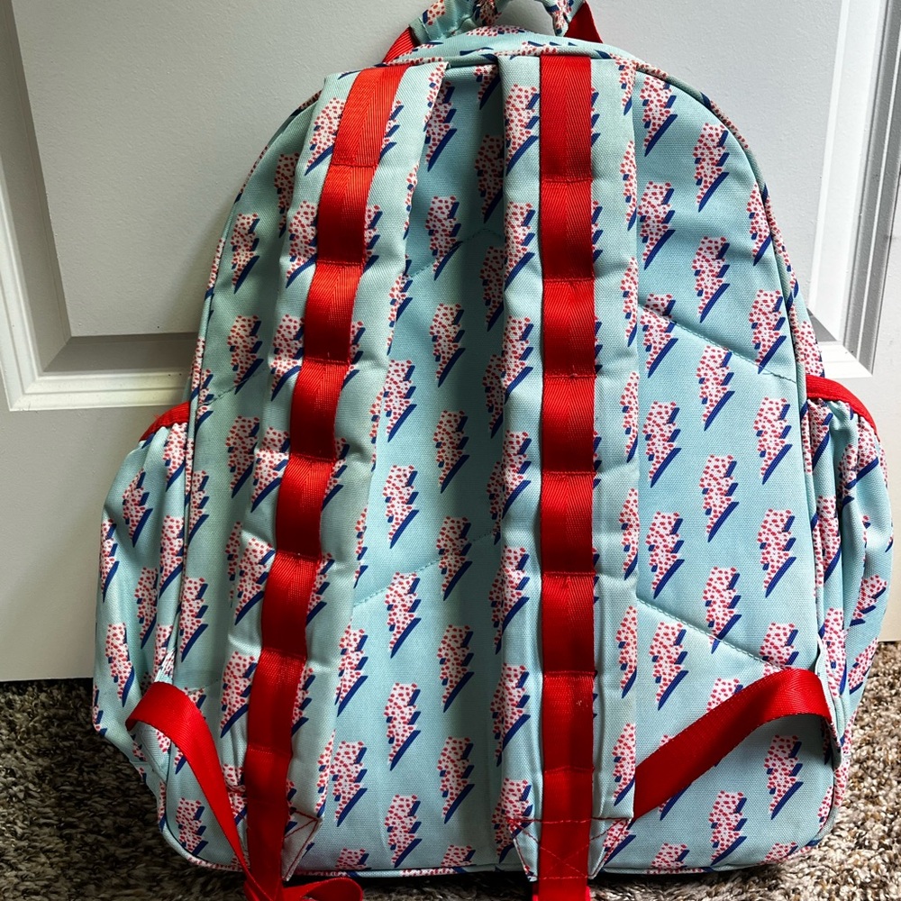Crate&Barrel Blue Lightning Bolt Kids Backpack - Picture 4 of 5